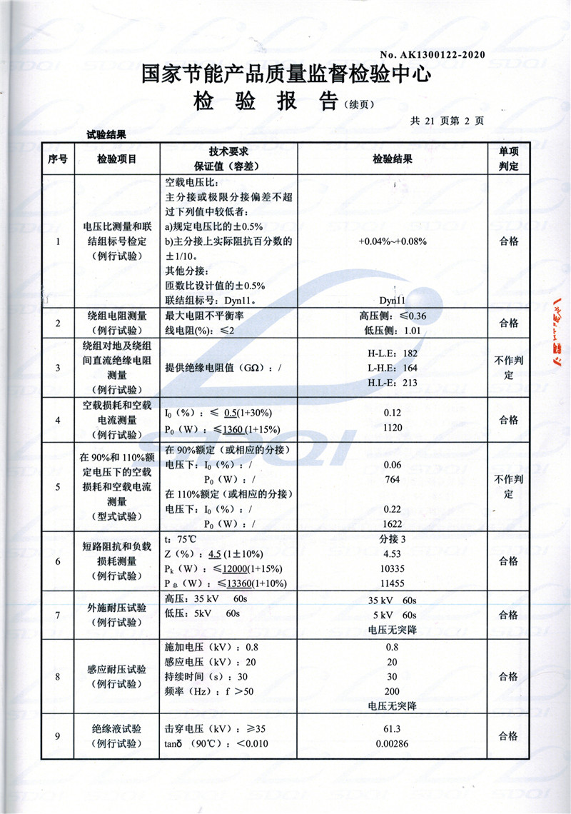高低压试验报告-S11-1250睢宁睢宁睢宁油浸式变压器-2.jpg